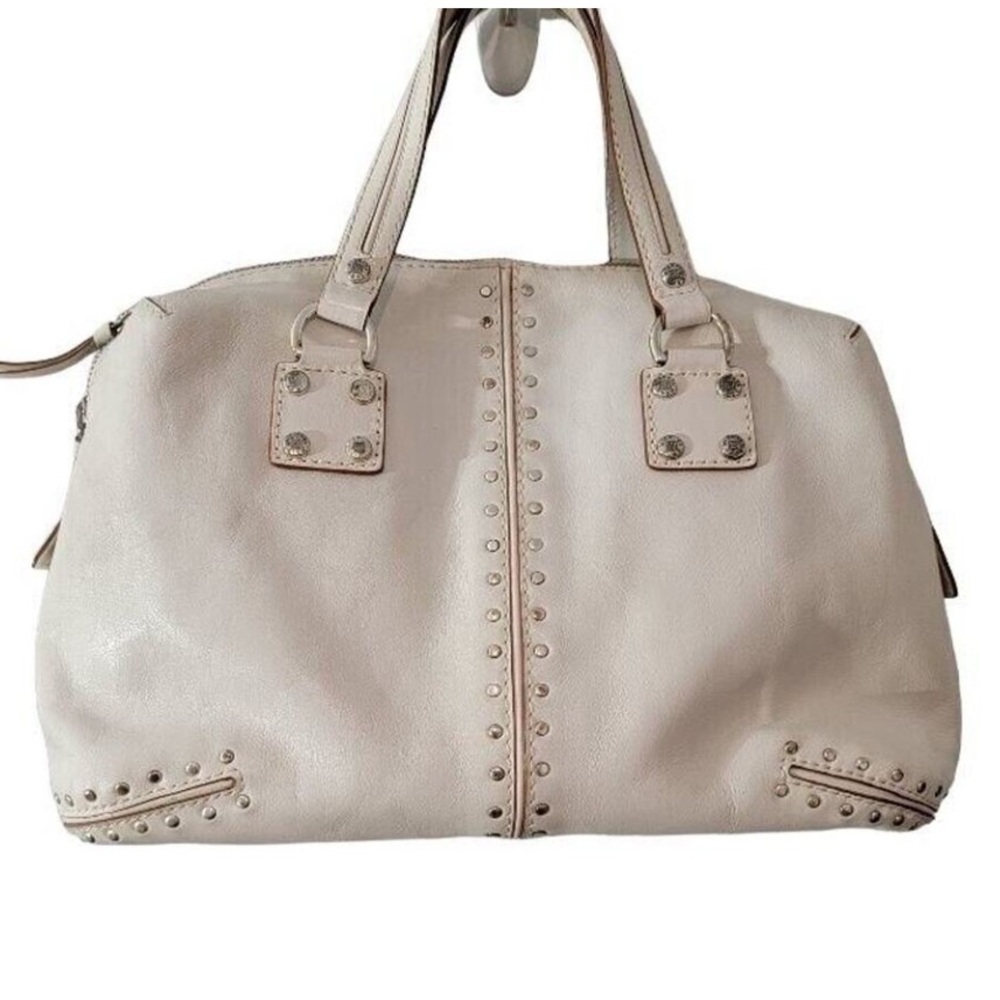 Elegant Cream Studded Handbag Michael Kors bag white gold studs damage